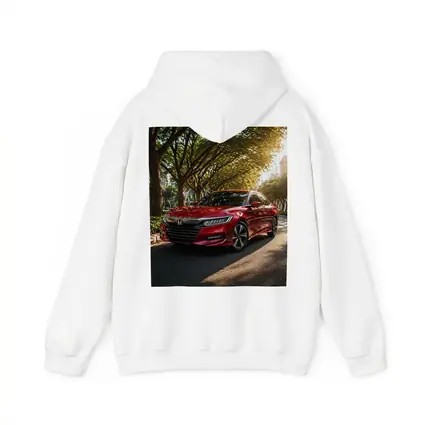 Honda Accord Red Sedan Tree Lined Street