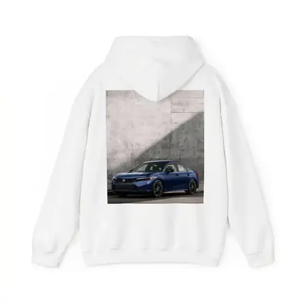Honda Civic Blue Parked Against Grey Wall