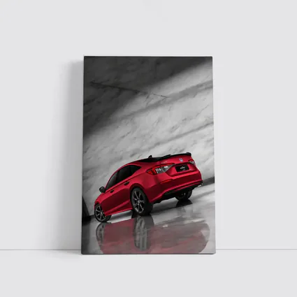 Honda Civic Red Car Marble Studio Background