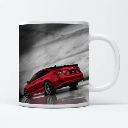 Honda Civic Red Car Marble Studio Background