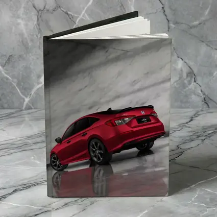 Honda Civic Red Car Marble Studio Background
