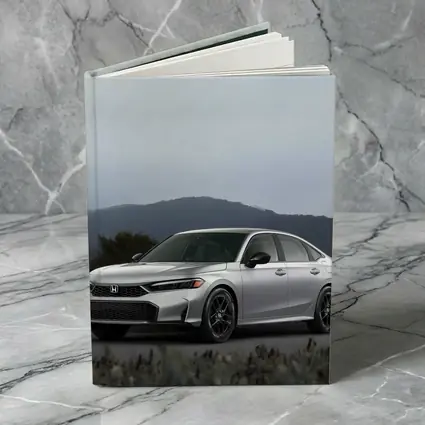 Honda Civic Silver Sedan Misty Mountain Background
