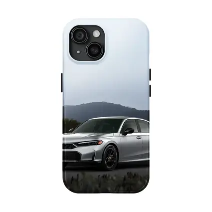 Honda Civic Silver Sedan Misty Mountain Background