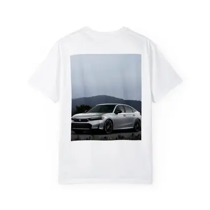 Honda Civic Silver Sedan Misty Mountain Background
