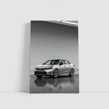 Honda Civic Silver Sedan Studio Setting
