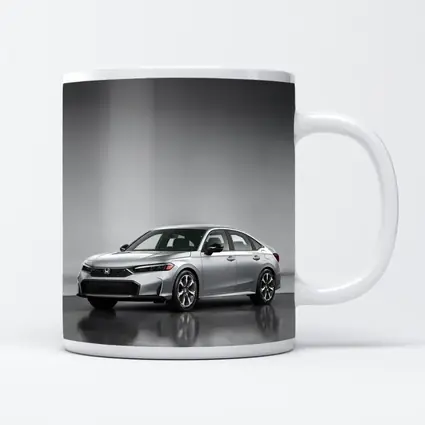 Honda Civic Silver Sedan Studio Setting