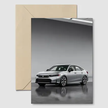 Honda Civic Silver Sedan Studio Setting