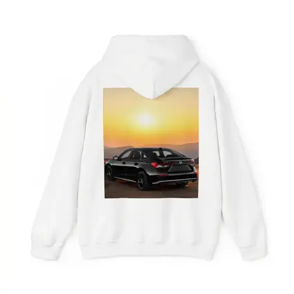 Honda Civic Black Car Golden Sunset Background