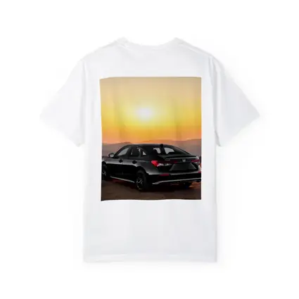 Honda Civic Black Car Golden Sunset Background