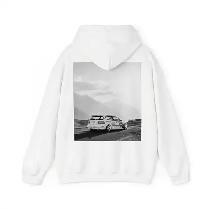 Honda Civic Race Car Mountain Road Black White