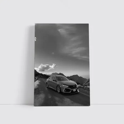 Honda Civic Type R Mountain Road Black White