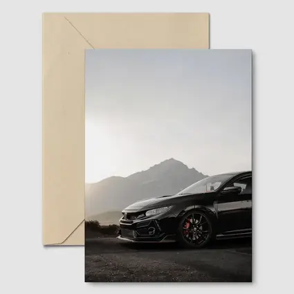 Honda Civic Type R Black Mountain Backdrop