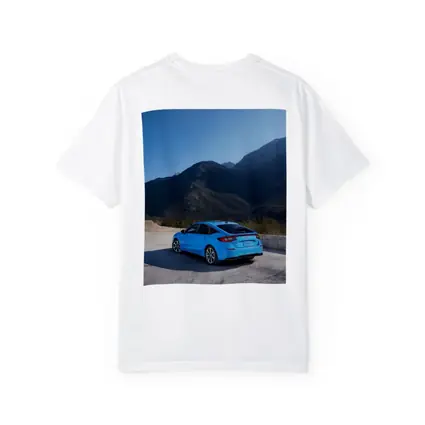 Honda Civic Blue Rear Mountain Backdrop