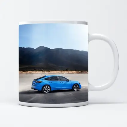 Honda Civic Blue Hatchback Desert Mountains