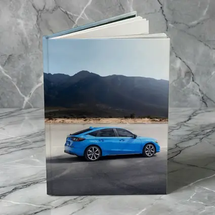 Honda Civic Blue Hatchback Desert Mountains