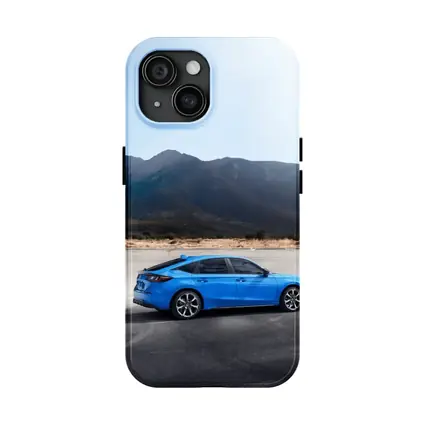 Honda Civic Blue Hatchback Desert Mountains