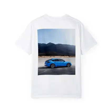 Honda Civic Blue Hatchback Desert Mountains