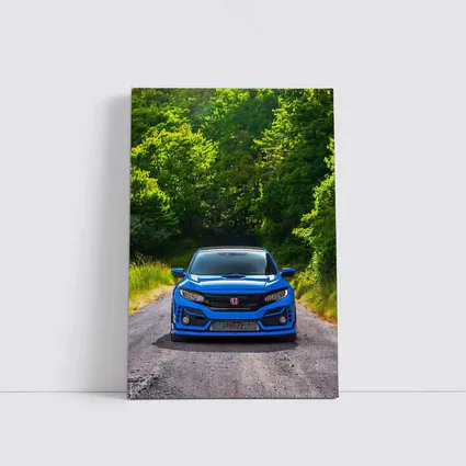 Honda Civic Type R Blue Forest Road