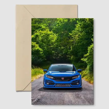 Honda Civic Type R Blue Forest Road