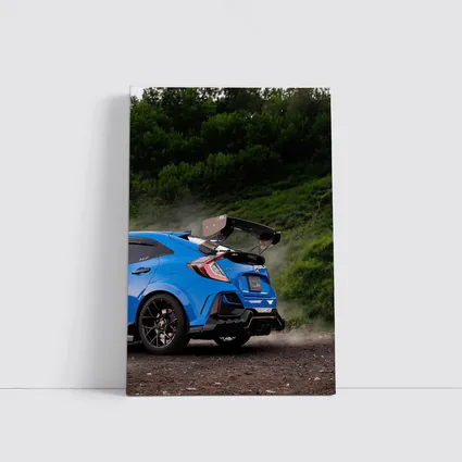 Honda Civic Type R Blue Forest Road