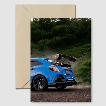 Honda Civic Type R Blue Forest Road