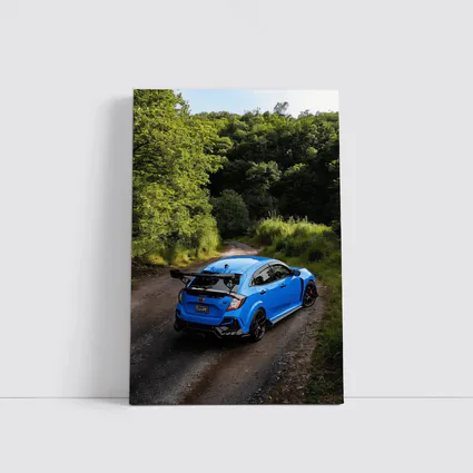 Honda Civic Type R Blue Forest Road