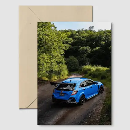 Honda Civic Type R Blue Forest Road
