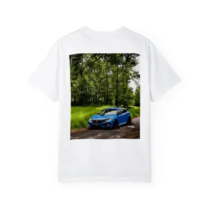 Blue Honda Civic Type R Forest Road
