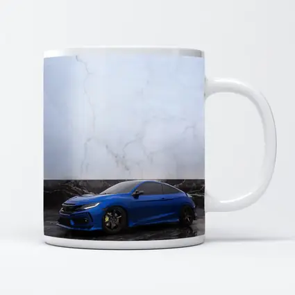 Honda Civic Blue on Marble Background