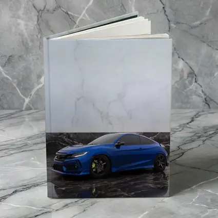 Honda Civic Blue on Marble Background