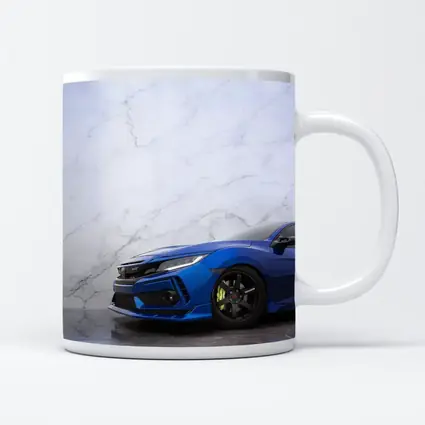 Honda Civic Blue Car Marble Background
