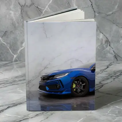 Honda Civic Blue Car Marble Background