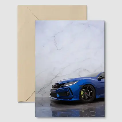 Honda Civic Blue Car Marble Background