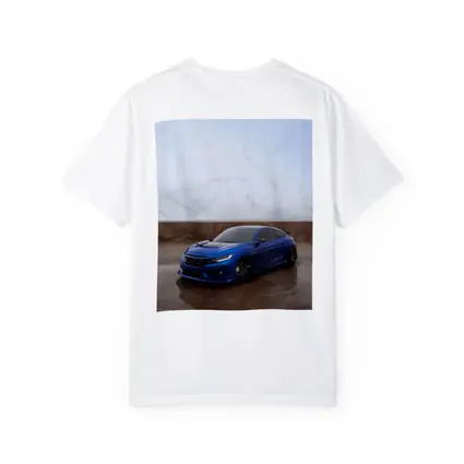 Honda Civic Blue Car on Marble Background