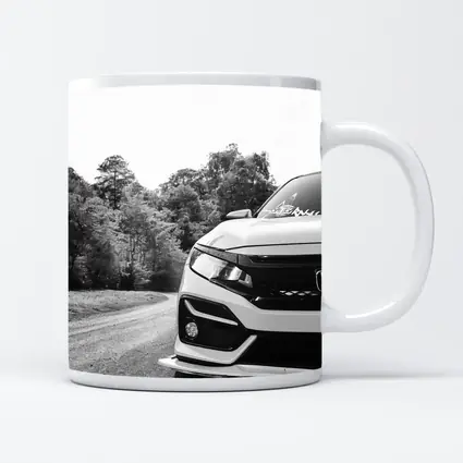 Honda Civic Front Close Up Forest Road