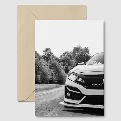 Honda Civic Front Close Up Forest Road