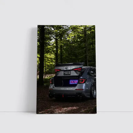 Honda Civic Stanced Rear Forest Setting