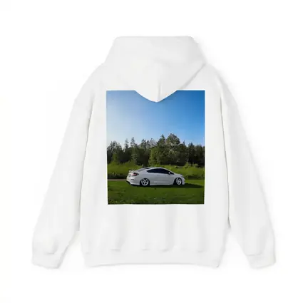 Honda Civic Coupe Slammed White Nature Setting