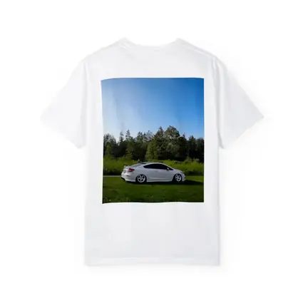 Honda Civic Coupe Slammed White Nature Setting
