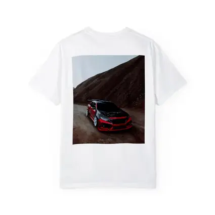 Honda Civic Red Modified Car Mountain Backdrop