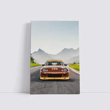 Honda Civic Sport Racing on Mountain Road