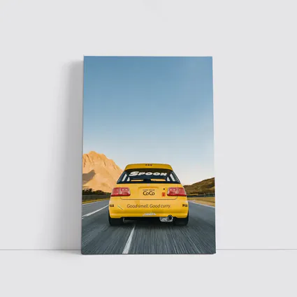 Honda Civic Spoon Sports Yellow Mountain Road