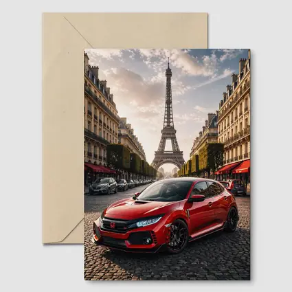 Honda Civic Type R Paris Eiffel Tower