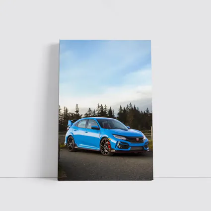 Honda Civic Type R Blue Forest Road