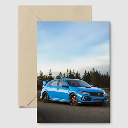 Honda Civic Type R Blue Forest Road