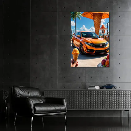 Honda Civic Type R Orange Ice Cream Stand