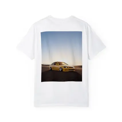 Honda Civic Yellow Stance Desert Sunset