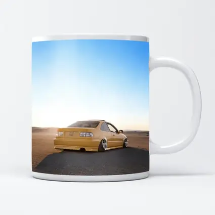 Honda Civic Yellow Stance Desert Scene