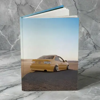 Honda Civic Yellow Stance Desert Scene