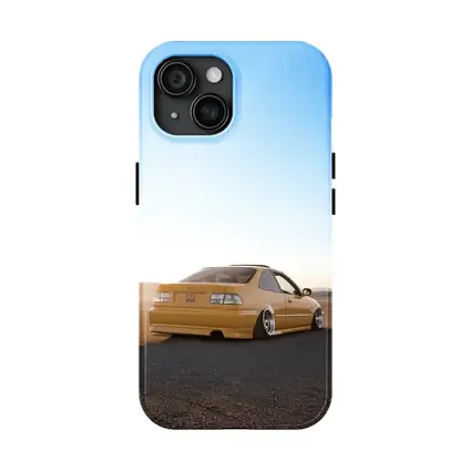 Honda Civic Yellow Stance Desert Scene